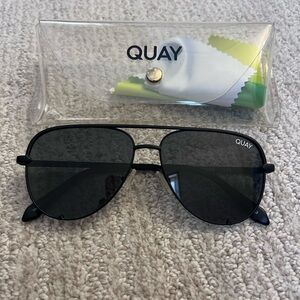 Quay High Key Micro Black Aviator Sunglasses